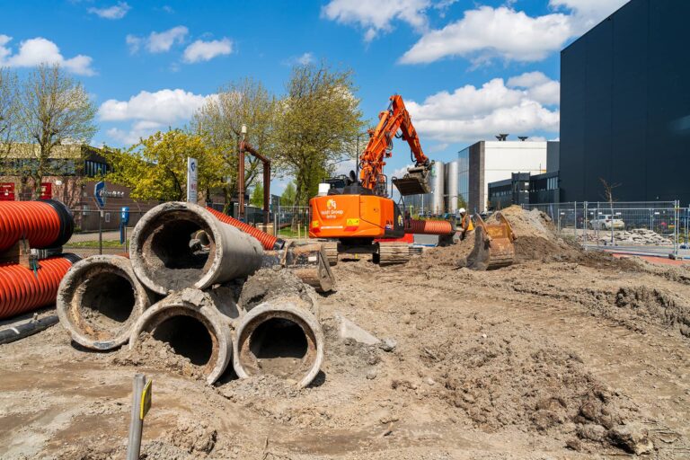 Werkzaamheden vervanging riolering aan de James Wattstraat Heerhugowaard.