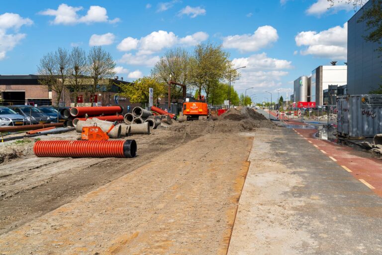 Werkzaamheden vervanging riolering aan de James Wattstraat Heerhugowaard.